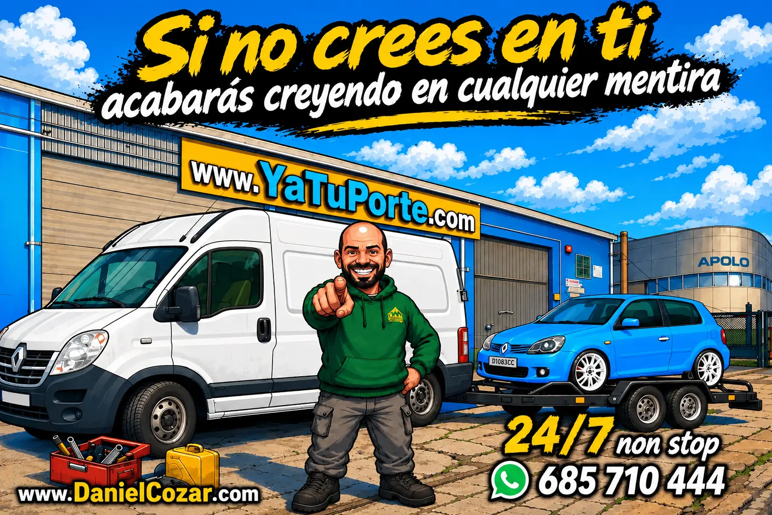 YaMeAlquilas transporta vehículos y ofrece alquiler de furgonetas y remolques